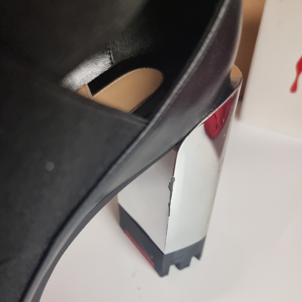 Christian Louboutin Patrouiagoma Platform Black & Nickel Sz. 38 W/elastic Straps - Picture 14 of 14